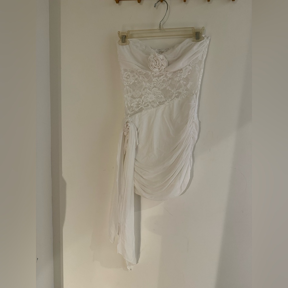 Elegant White Lace Women Dress